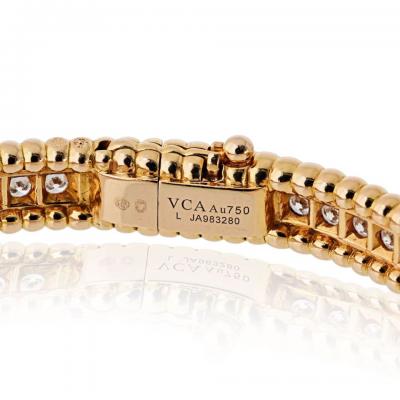 Van Cleef Arpels Van Cleef Arpels 18K Rose Gold Perlee Diamond Size L Bangle 1 Row Bracelet