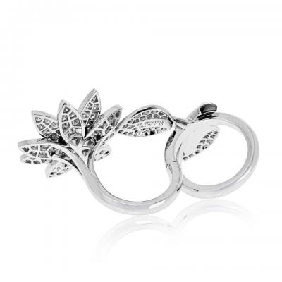  Van Cleef Arpels Van Cleef Arpels 18K White Gold Lotus Between The Finger EU 49 Ring