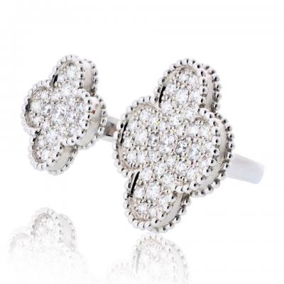  Van Cleef Arpels Van Cleef Arpels 18K White Gold Magic Diamond In Between The Fingers Ring