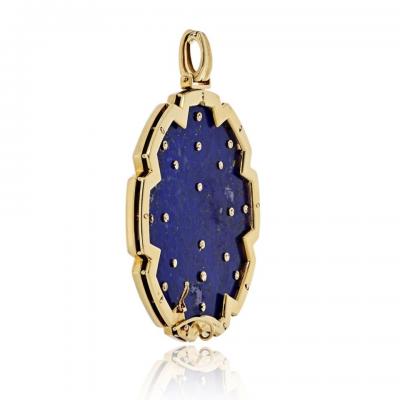  Van Cleef Arpels Van Cleef Arpels 18K Yellow Gold 1970s Lapis And Coral Pendant
