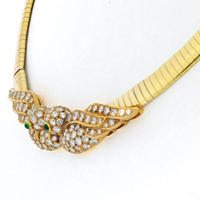  Van Cleef Arpels Van Cleef Arpels 18K Yellow Gold Diamond Love Birds Necklace