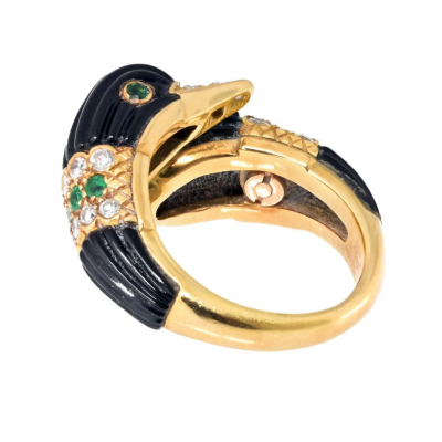  Van Cleef Arpels Van Cleef Arpels 18K Yellow Gold Duck Double Head Ring
