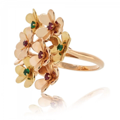  Van Cleef Arpels Van Cleef Arpels 18K Yellow Gold Frivole 8 Flowers EU 53 Ring