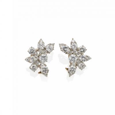  Van Cleef Arpels Van Cleef Arpels 1960s Diamond Ciip Earrings