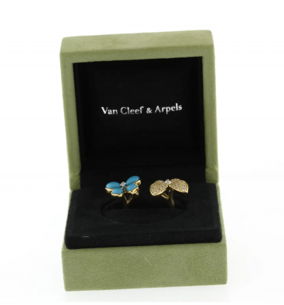  Van Cleef Arpels Van Cleef Arpels 2 Butterfly Between the Finger Turquoise and Diamond Ring