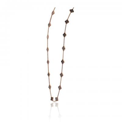  Van Cleef Arpels Van Cleef Arpels Alhambra 18K Rose Gold 20 Motif Obsidian Necklace