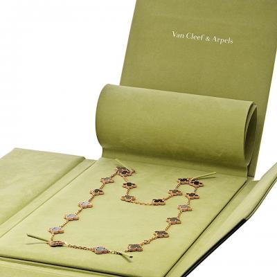  Van Cleef Arpels Van Cleef Arpels Alhambra 18K Rose Gold 20 Motif Obsidian Necklace