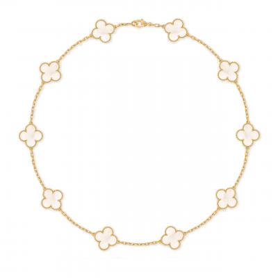  Van Cleef Arpels Van Cleef Arpels Alhambra Mother of Pearl 10 Motif Necklace New 