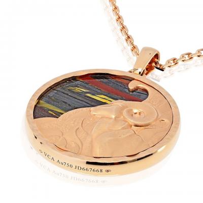  Van Cleef Arpels Van Cleef Arpels Aries 18K Rose Gold Medallion On A 34 inch Chain Pendant