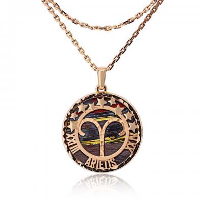  Van Cleef Arpels Van Cleef Arpels Aries 18K Rose Gold Medallion On A 34 inch Chain Pendant