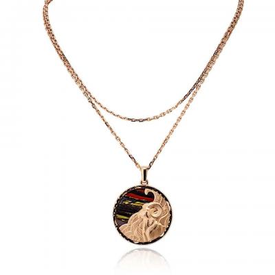  Van Cleef Arpels Van Cleef Arpels Aries 18K Rose Gold Medallion On A 34 inch Chain Pendant