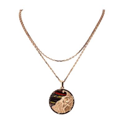  Van Cleef Arpels Van Cleef Arpels Aries 18K Rose Gold Medallion On A 34 inch Chain Pendant