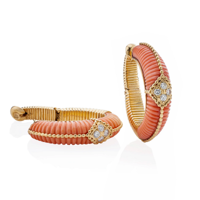  Van Cleef Arpels Van Cleef Arpels Coral Hoop Earrings