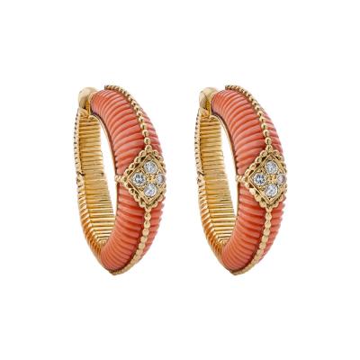  Van Cleef Arpels Van Cleef Arpels Coral Hoop Earrings