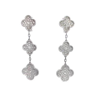  Van Cleef Arpels Van Cleef Arpels Diamond 3 motif Alhambra Earrings