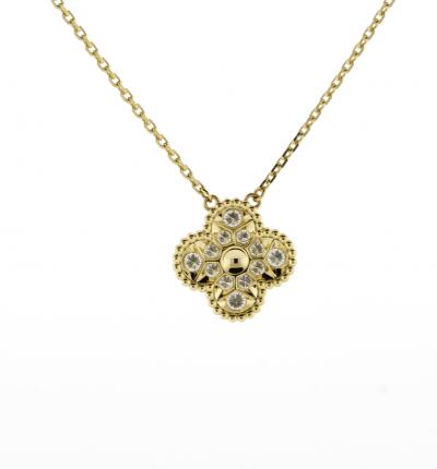  Van Cleef Arpels Van Cleef Arpels Diamond Alhambra Pendant Necklace