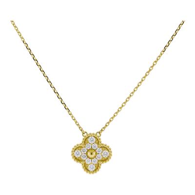  Van Cleef Arpels Van Cleef Arpels Diamond Alhambra Pendant Necklace