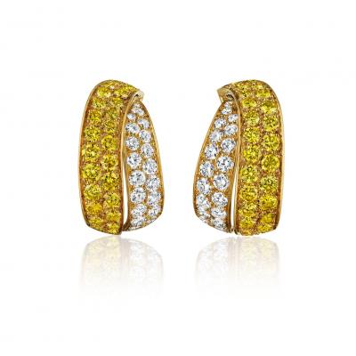 Van Cleef Arpels Van Cleef Arpels Fancy Yellow Diamond Hoop Earrings