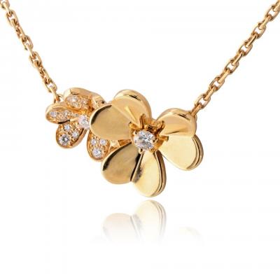 Van Cleef Arpels Van Cleef Arpels Frivole 18K Yellow Gold 9 Flowers Diamond Motifs Necklace