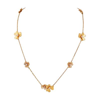  Van Cleef Arpels Van Cleef Arpels Frivole 18K Yellow Gold 9 Flowers Diamond Motifs Necklace
