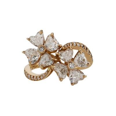  Van Cleef Arpels Van Cleef Arpels Heart Shaped Diamond Flower Ring