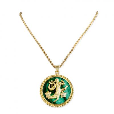 Van Cleef Arpels Van Cleef Arpels Malachite and Diamond Virgo Pendant