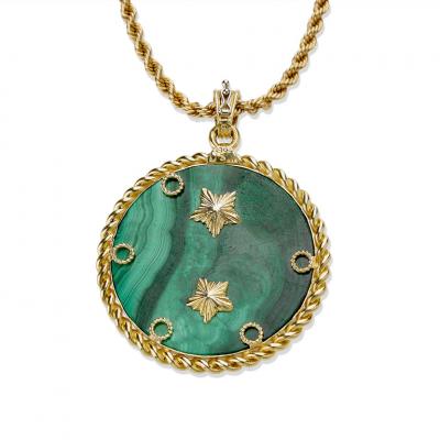 Van Cleef Arpels Van Cleef Arpels Malachite and Diamond Virgo Pendant