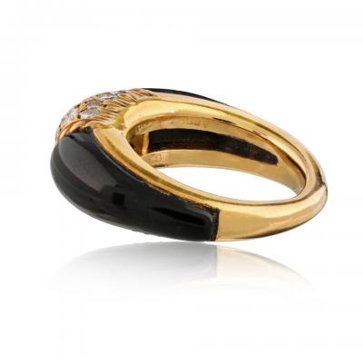  Van Cleef Arpels Van Cleef Arpels Onyx 18K Yellow Gold Diamond Philippine Ring
