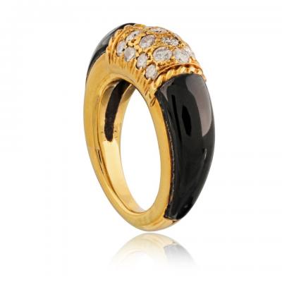  Van Cleef Arpels Van Cleef Arpels Onyx 18K Yellow Gold Diamond Philippine Ring