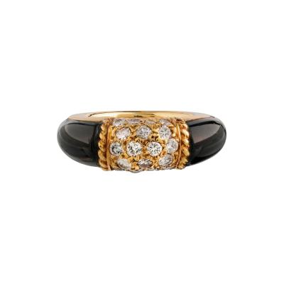  Van Cleef Arpels Van Cleef Arpels Onyx 18K Yellow Gold Diamond Philippine Ring