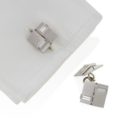  Van Cleef Arpels Van Cleef Arpels Paris Art Deco Diamond and Platinum Cufflinks