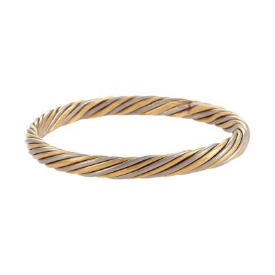  Van Cleef Arpels Van Cleef Arpels Rope Twist Bi color Gold Bangle