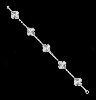 Van Cleef Arpels Van Cleef Arpels Vintage Alhambra Guilloch White Gold Bracelet