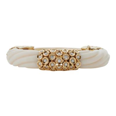  Van Cleef Arpels Van Cleef Arpels White Coral and Diamond Bracelet