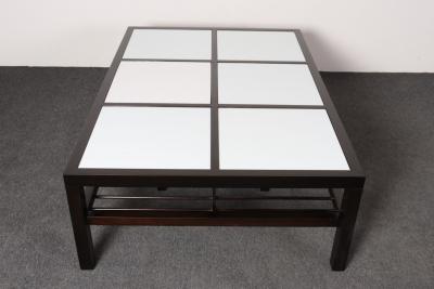  Van Keppel Green Vintage Ebonized Wood and Vitrolite Glass Coffee Table by Van Keppel and Green