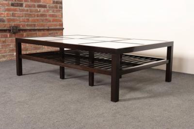  Van Keppel Green Vintage Ebonized Wood and Vitrolite Glass Coffee Table by Van Keppel and Green
