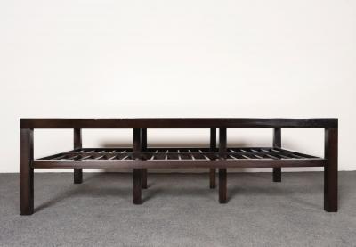 Van Keppel Green Vintage Ebonized Wood and Vitrolite Glass Coffee Table by Van Keppel and Green