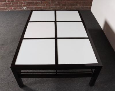  Van Keppel Green Vintage Ebonized Wood and Vitrolite Glass Coffee Table by Van Keppel and Green