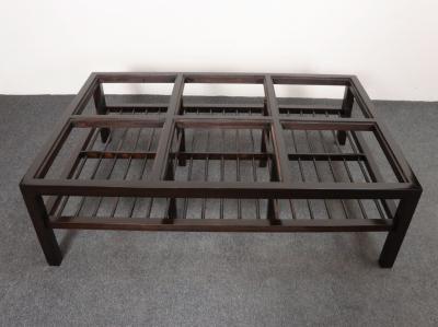  Van Keppel Green Vintage Ebonized Wood and Vitrolite Glass Coffee Table by Van Keppel and Green
