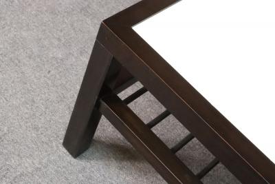  Van Keppel Green Vintage Ebonized Wood and Vitrolite Glass Coffee Table by Van Keppel and Green
