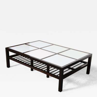  Van Keppel Green Vintage Ebonized Wood and Vitrolite Glass Coffee Table by Van Keppel and Green