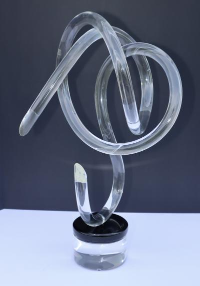  Van Teal 1970s Van Teal Twisted Lucite Sculpture