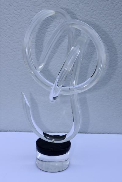  Van Teal 1970s Van Teal Twisted Lucite Sculpture