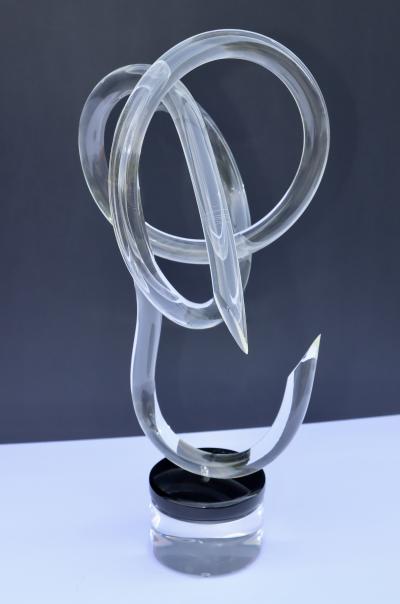  Van Teal 1970s Van Teal Twisted Lucite Sculpture