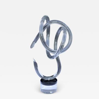  Van Teal 1970s Van Teal Twisted Lucite Sculpture