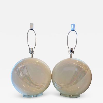  Van Teal Large Pair of Post Modern Van Teal Signed Ceramic Table Lamps