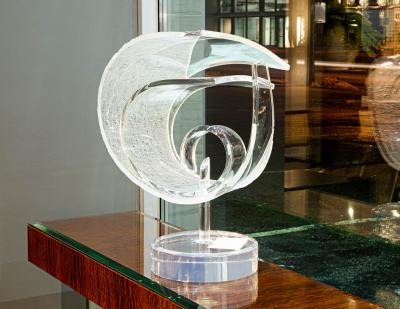  Van Teal Vintage Modern Hollywood Regency Lucite Sculpture Signed Van Teal