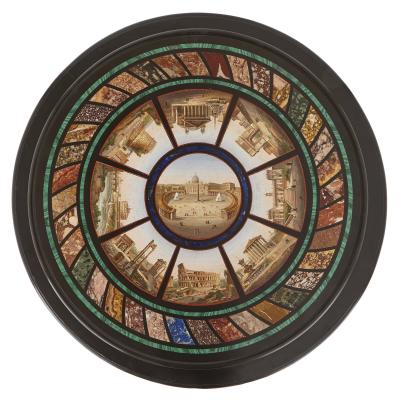  Vatican Mosaic Studio Micromosaic circular table attributed to the Vatican Mosaic Workshop