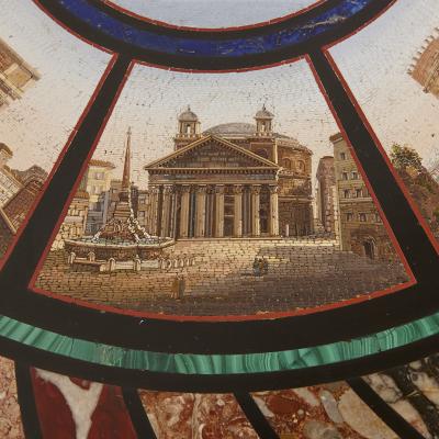  Vatican Mosaic Studio Micromosaic circular table attributed to the Vatican Mosaic Workshop