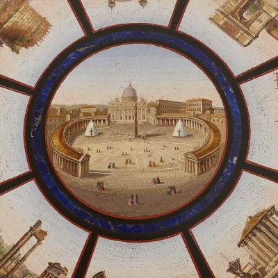  Vatican Mosaic Studio Micromosaic circular table attributed to the Vatican Mosaic Workshop